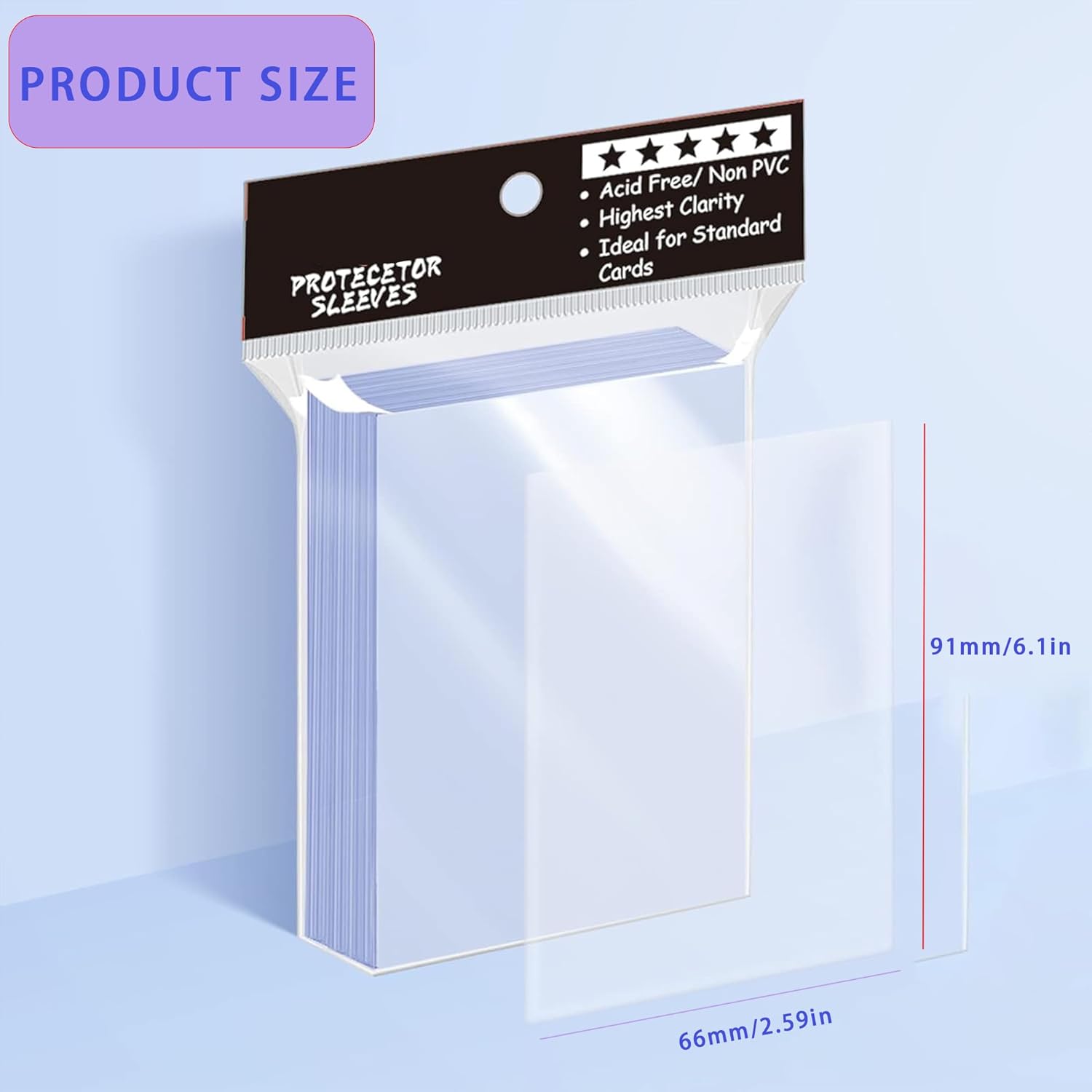 100 PCS Clear Penny Card Sleeves, Standard Size Soft Trading Card Protectors for Baseball, MTG, Sports, and Game Cards