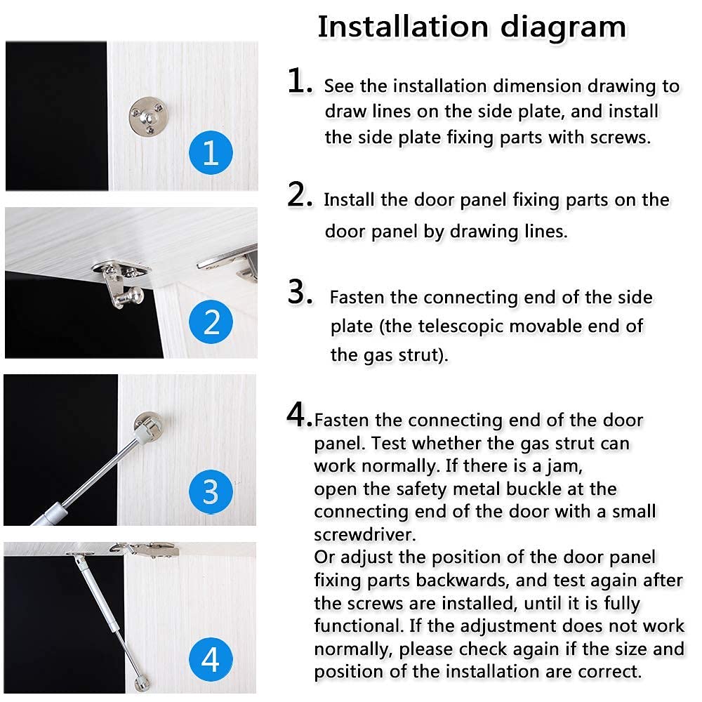 Gas Struts,Gas Springs,Lift Support,Gas Shocks,Lid Stay,Lid Support,Gas Strut Lid Stay Support Kitchen Cabinet Door Hinge,Soft Close Lid Hinge,Gas Shocks,Toy Box Hinges,150N/33lb/15KG[2 Pack]