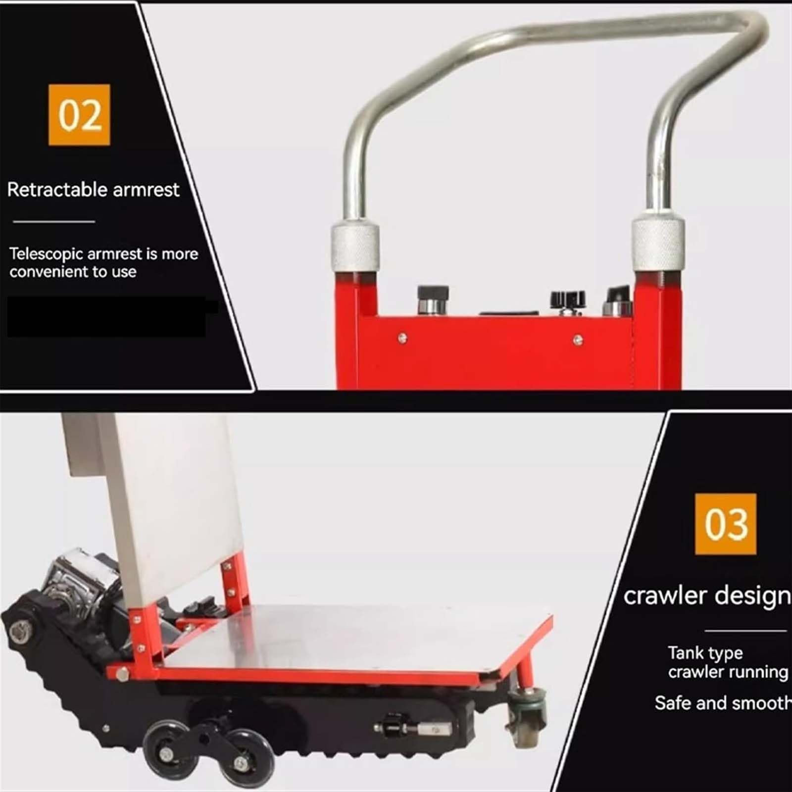 Carrello elettrico montascale per scale Heavy Duty cingolato portatile per mobili mobili e logistica Carrello elettrico pieghevole per arrampicata su scale per il trasporto del magazzino