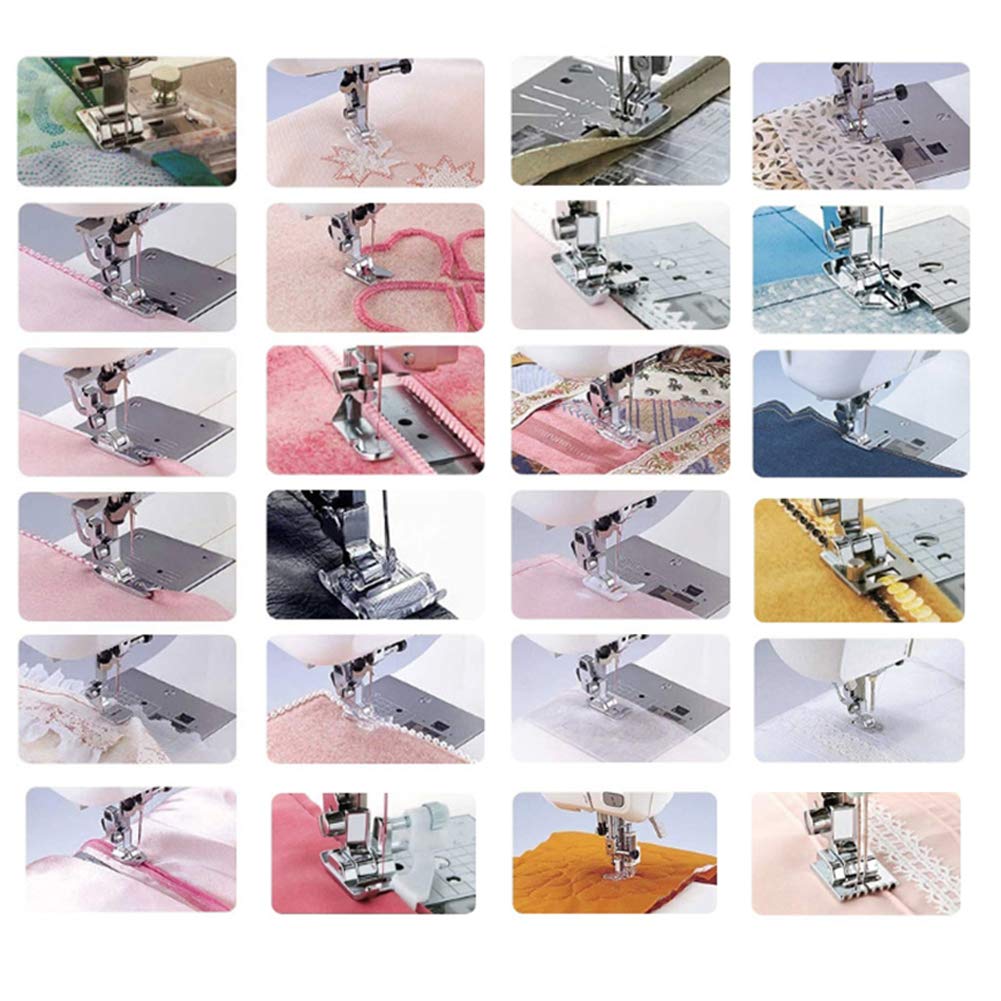 Set di piedini per pressa per macchina da cucire, Accessori completi, Kit di componenti, 62 pezzi for cucito creativo per Babylock, Singer, Elna