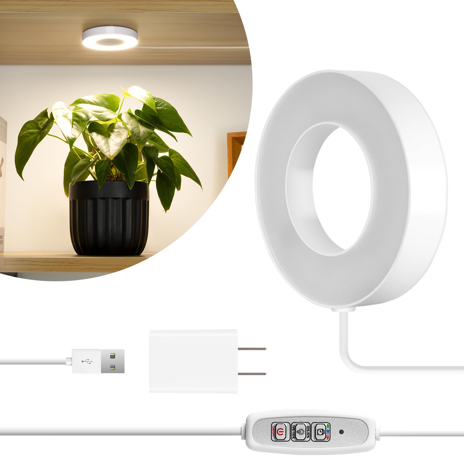 LORDEM Grow Light for Indoor Plants, 48 LEDs Ceiling Full Spectrum Plant Ligh...