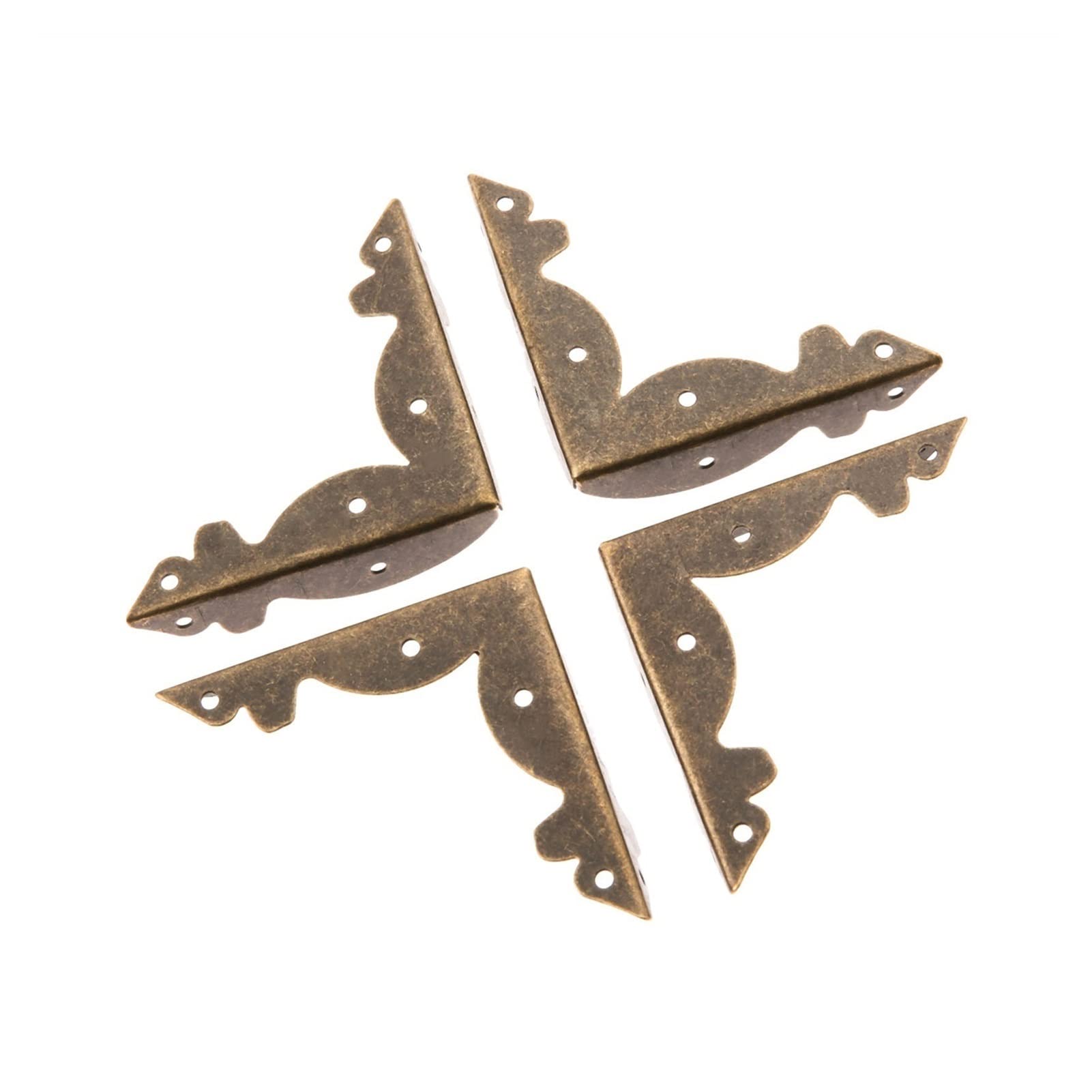 SDJJSAO Box corner protector, 8Pcs Bronze WoodFeet Leg Corner Protector Guard Metal Crafts Decorative Bracket