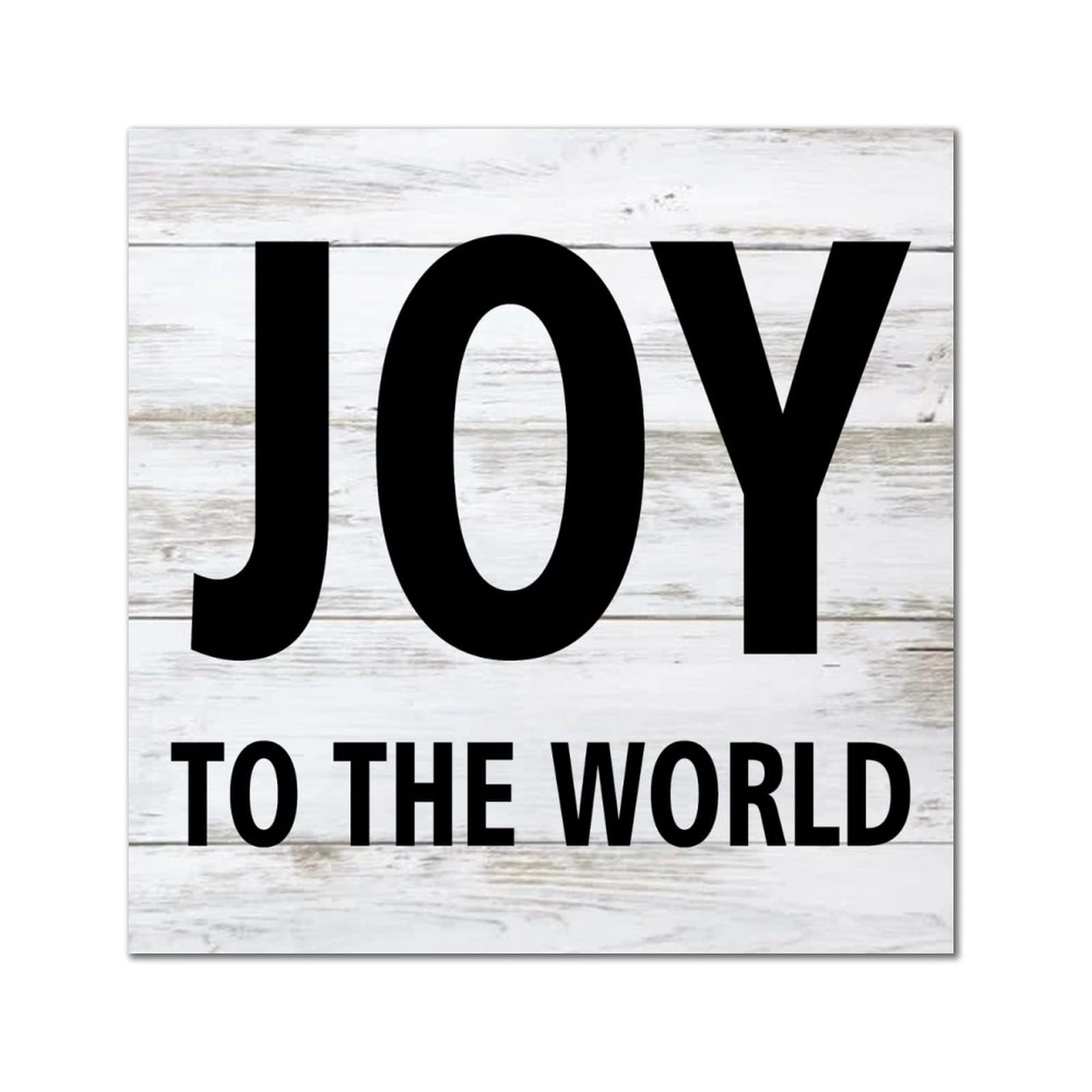 Plaque murale en bois Joy to The World 35x35 cm pour décoration farmhouse