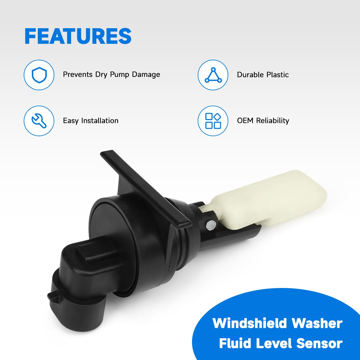 20999338 Windshield Washer Fluid Level Sensor Compatiable with Cadillac Escalade&Tahoe 2006-2014, Chevrolet Suburban, GMC Sierra/Yukon, OEM Replace#15213911,5S8018,FLS121,GM1288171,22845369,1814782
