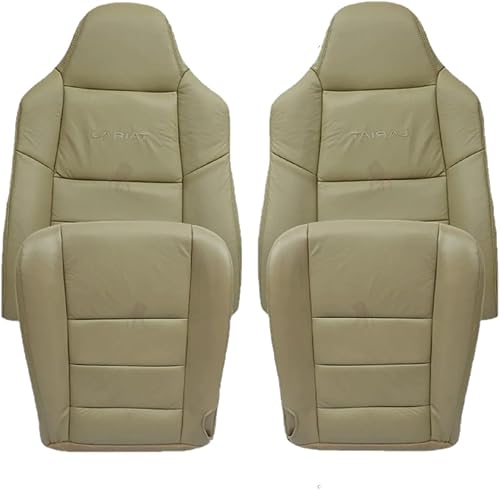 2003 2004 2005 2006 2007 Ford F250 F350 Lariat Crew Cab funda de asiento de repuesto de cuero auténtico, fundas de asiento delantero completo para