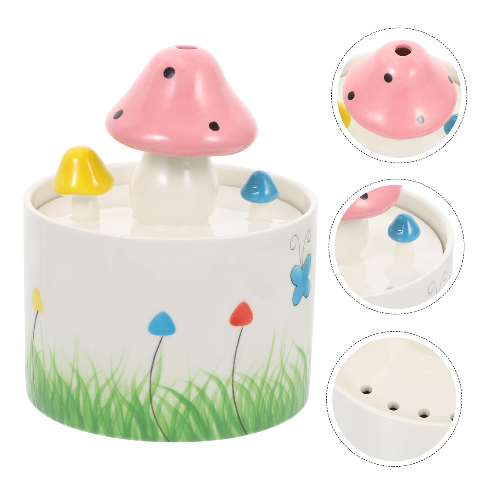 Hohopeti Dispenser De Agua Cerámico para Mascotas Bebedero Automático De Circulación para Perros y Gatos Capacidad Diseño Atractivo y para Uso Interior y Exterior
