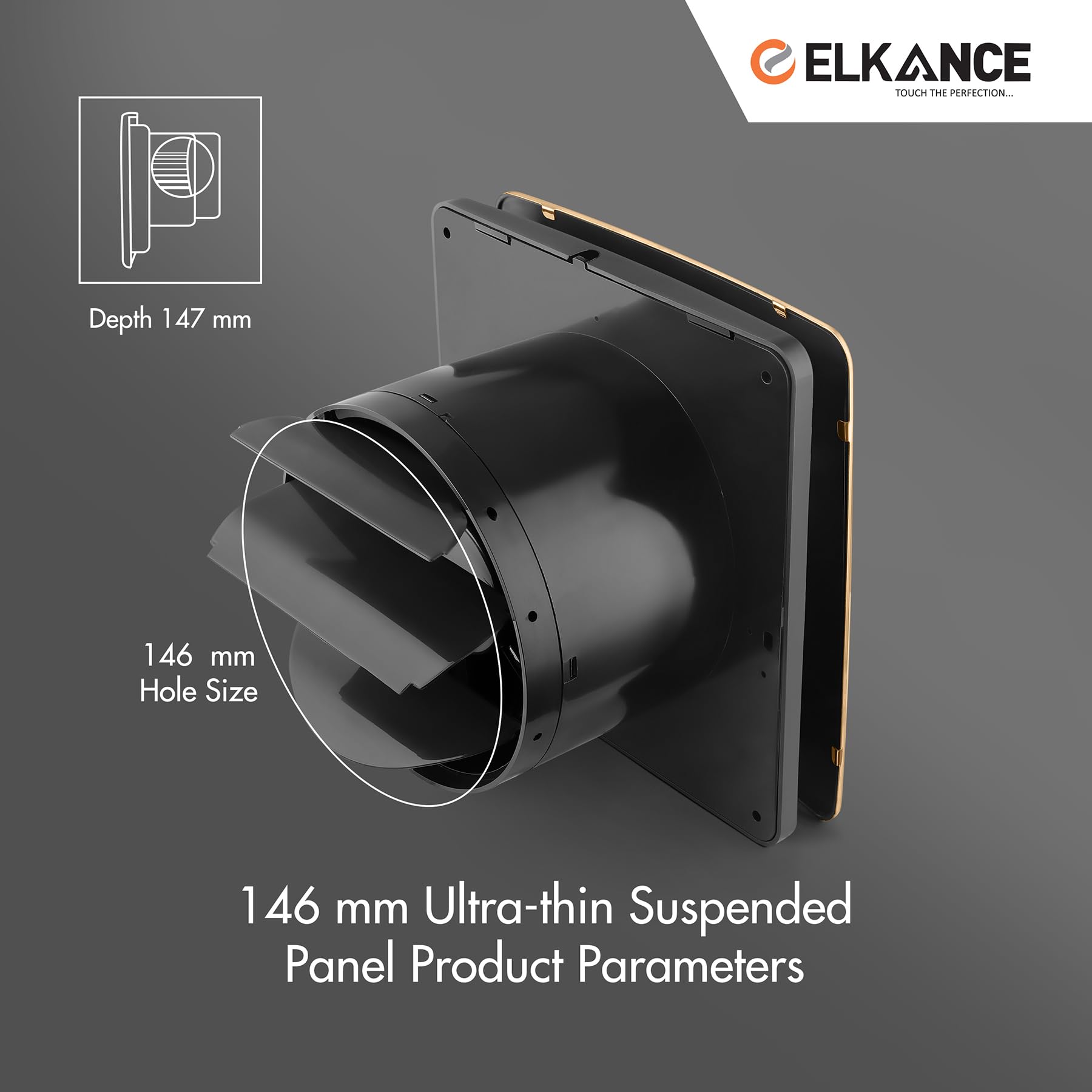 ELKANCE Rose Gold Exhaust Fan - 7W BLDC, 2400 RPM -3