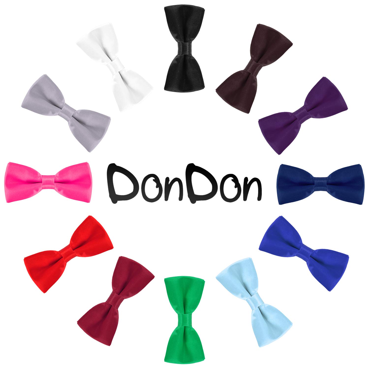DonDon pajarita noble para niños combinada ajustable 9x4,5 cm brillada seda