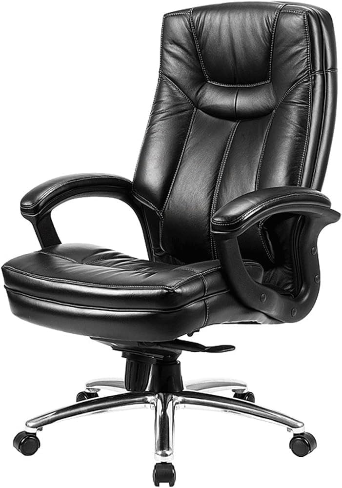 Ergonomic Boss Office Chair Leather Executive Computer Chair First Layer Leather Desk Chair for Workstation Business Meeting Room Home Gaming