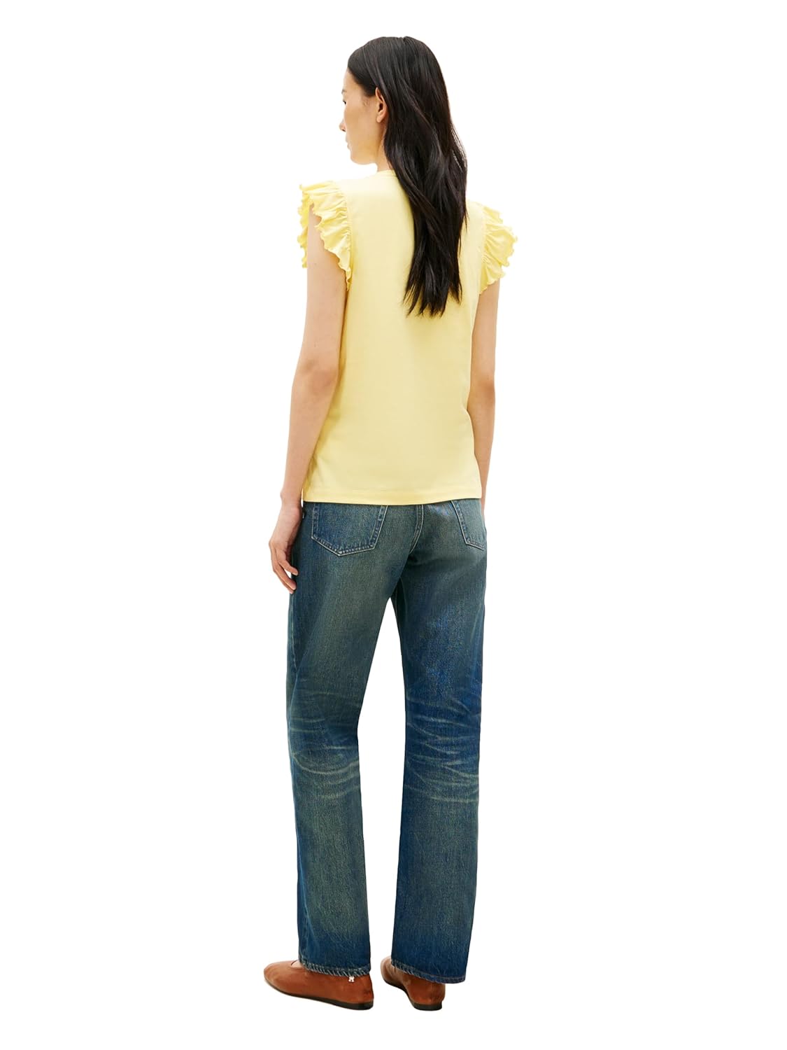 Tommy Hilfiger Womens Sleeveless Cotton Crew Neck T-Shirts with Flutter Sleeve - Image 4