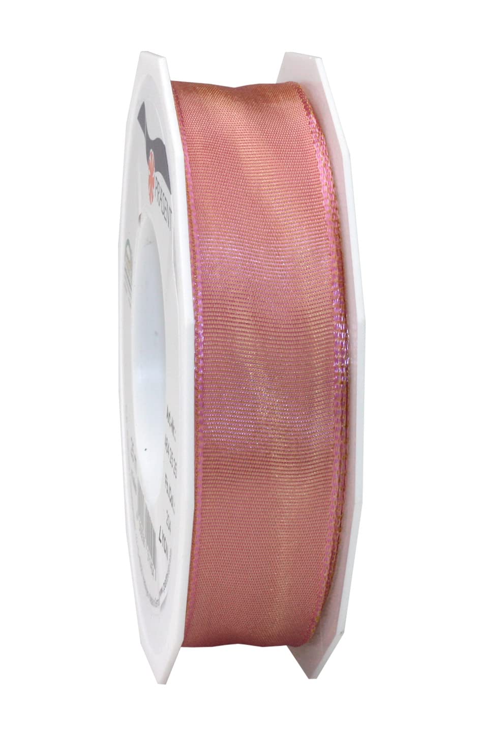 Präsent - Lyon Wired Taffeta Ribbon Blush 25 mm Width, 25 m Length, Crimson, 25 mm - 25 m