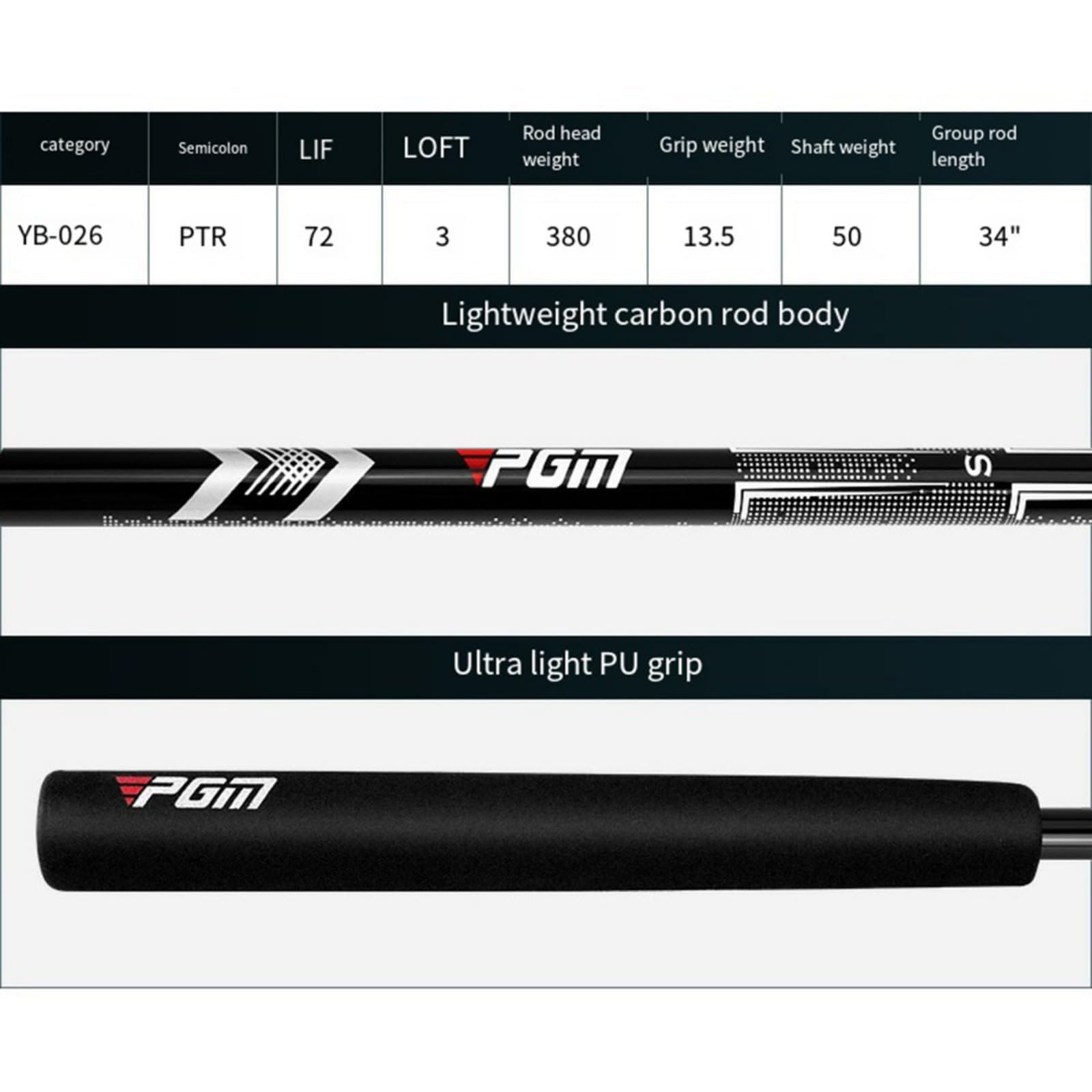 Putters de palo de golf para zurdos o diestros, eje de grafito para hombres, mujeres, entrenadores, jugadores, golfistas con soporte para recoger pelotas, incluye funda para la cabeza de golf