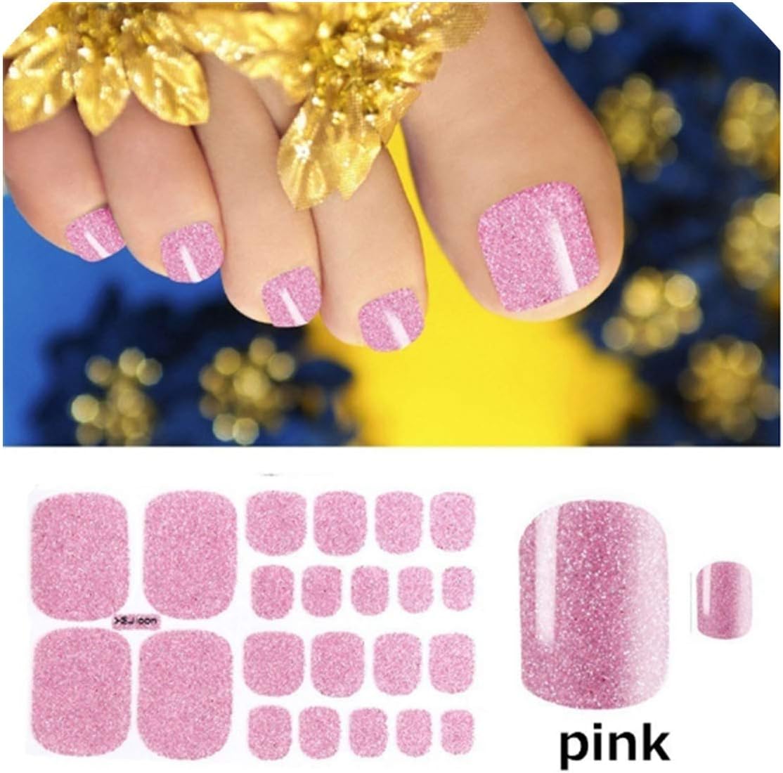 1 Sheet Glitter Toenail Art Polish Stickers Nail Tips Nail
