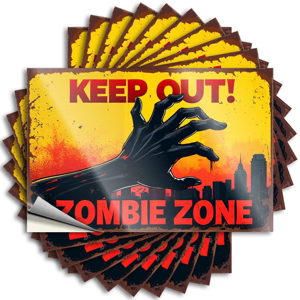 Funky Room Decor Christmas Tattoos - Keep Out! Zombie Zone. Hat Waterproof Vinyl Sticker(6X9CM)
