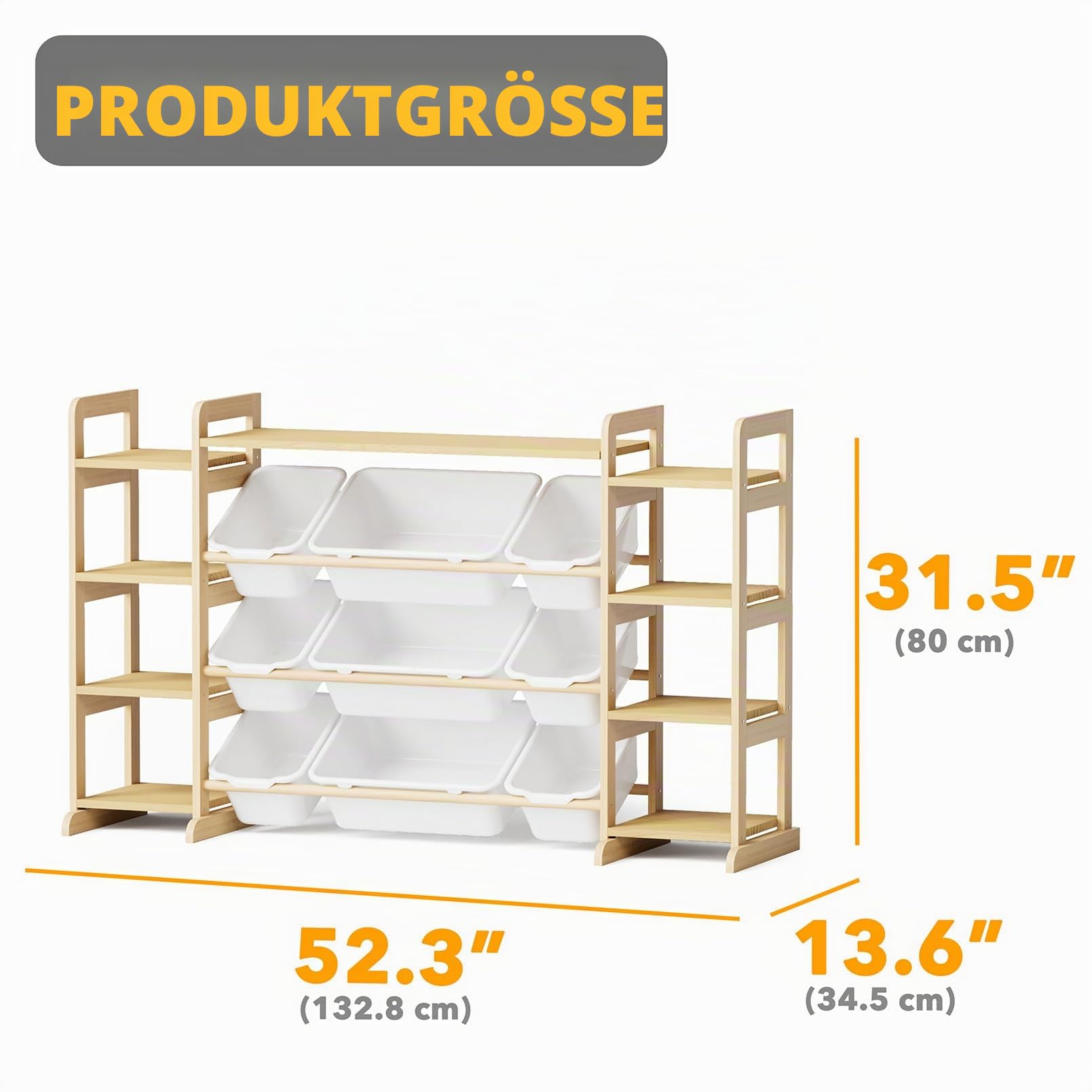 SpaceAid Großer Spielzeug-Organizer, 9 Regale, 9 Behälter, Spielzeug-Organizer, Bücherregal, Kinder-Aufbewahrungsregal, Spielzeugbox, Bücherregal für Schlafzimmer, Spielzimmer, Organisation