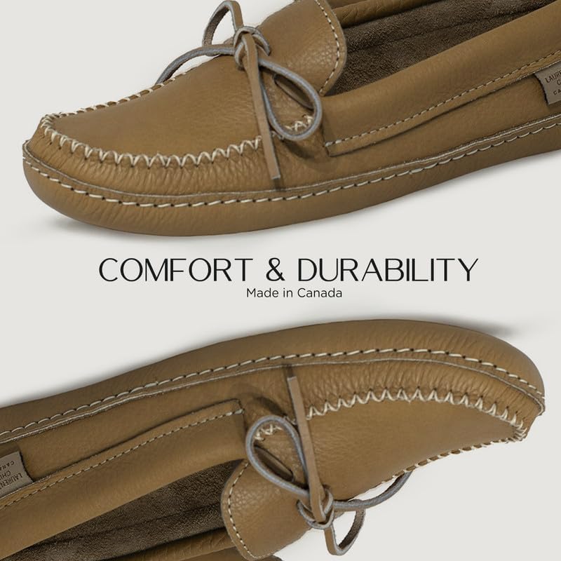 Laurentian Chief Moccasin Slippers for Women with Genuine Cowhide Leather - Canadian Quality Durable Comfortable Stylish Indoor Fancy Shoes for Ladies - Image 3