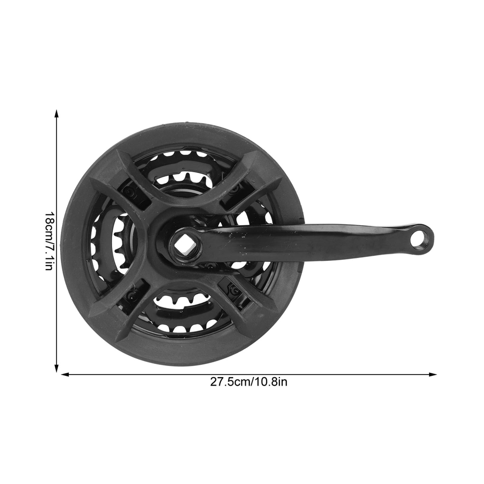 Guarnitura in acciaio al carbonio 24-34-42T, guarnitura per bici con copertura per catene per mountain bike a velocità variabile