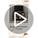 Image of BLUEWUD Gautier Engineering Wood Floor Standing TV Entertainment Unit Set Top Box Stand /TV Cabinet Panel with Shelves for Books & Decor Display Unit Bed Living Room Upto 42 inch (Brown Maple)