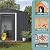 CrownLand Outdoor Vented Backyard Garden Storage Shed 6X8 Feet Tool House with Double Doors Outdoor Lawn Steel Roof Sheds (Gray) Grey