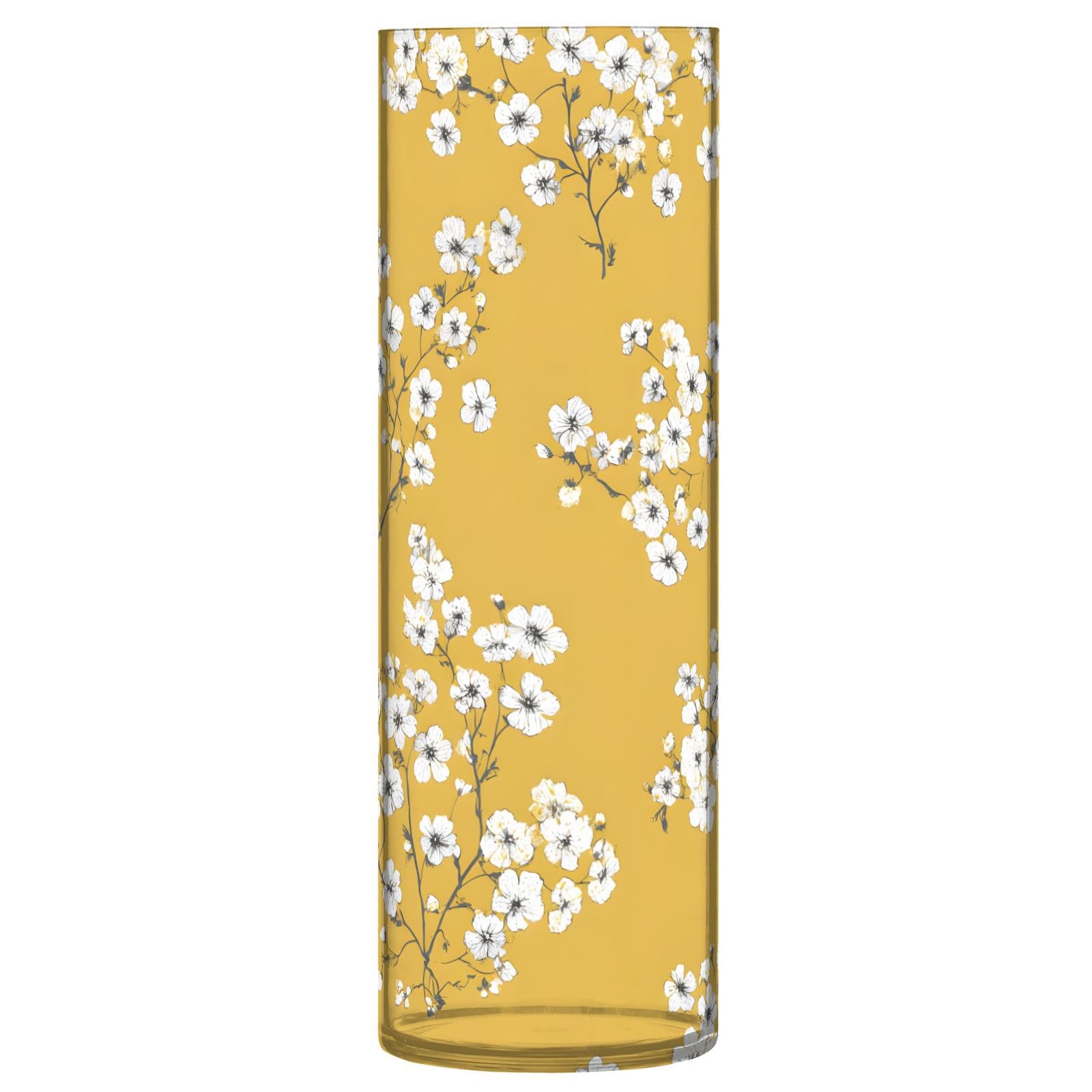 Wysoki wazon cylindryczny na małe kwiaty, odporny na pęknięcia tworzywo sztuczne, 10 x 30 cm, idealny do domu, biura, na ślub, nowoczesną dekorację
