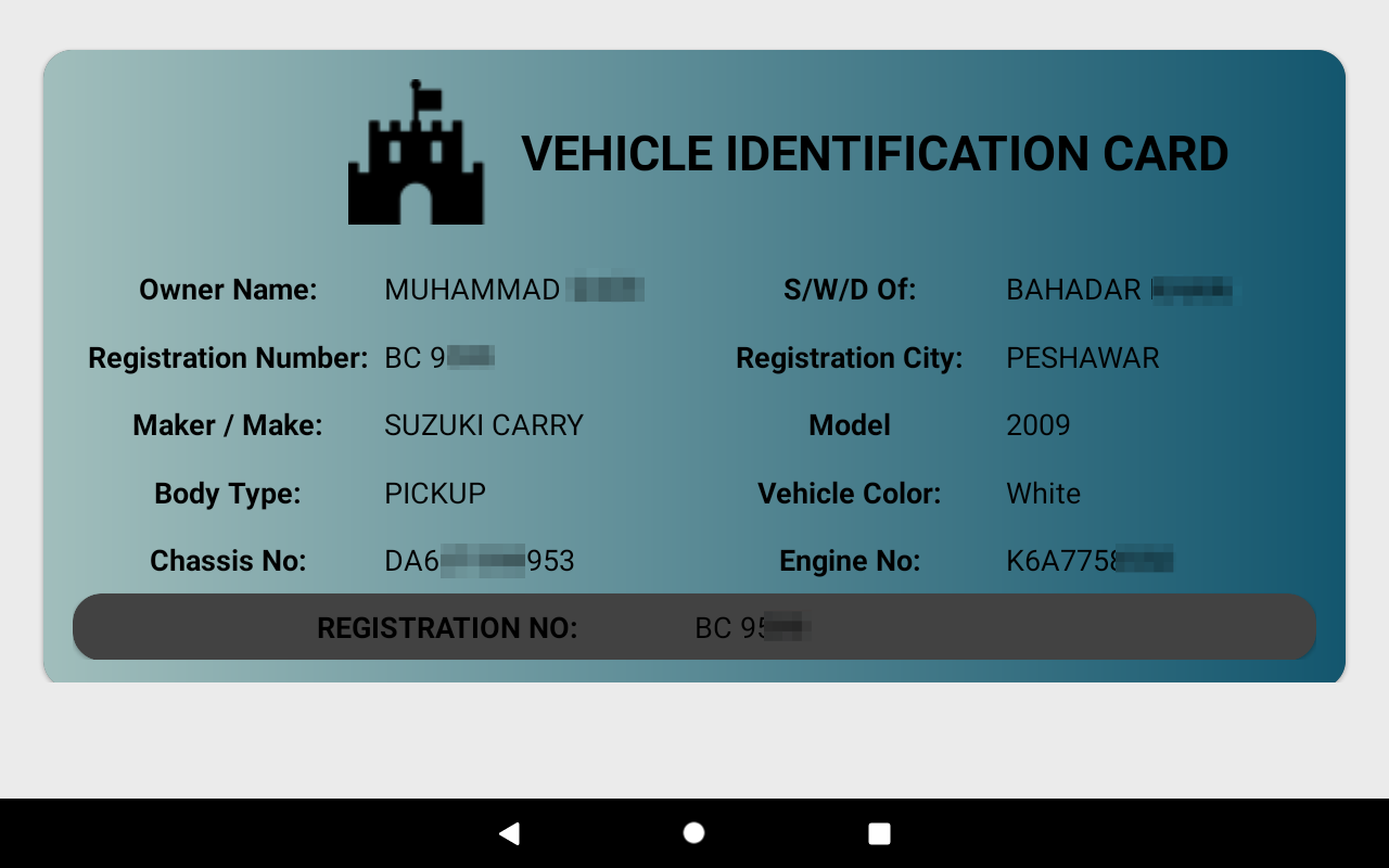 Aplicación PAK Vehicle Verification System en Amazon Appstore