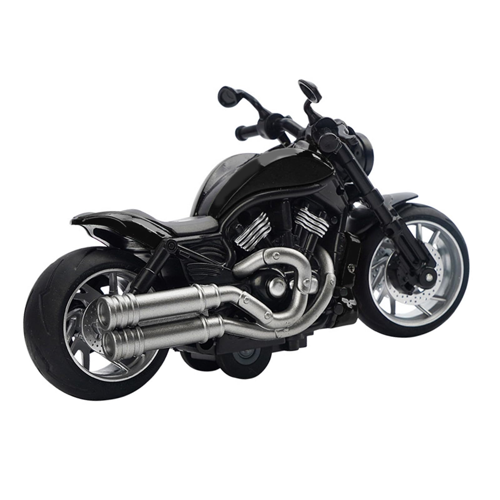 Alomejor Zurückziehbares Motorradspielzeug Im Maßstab 1:12, Simulationsdesign-Legierungsmotorradmodell mit Musiklichteffekten, Als Geschenk für und Mädchen (Black)