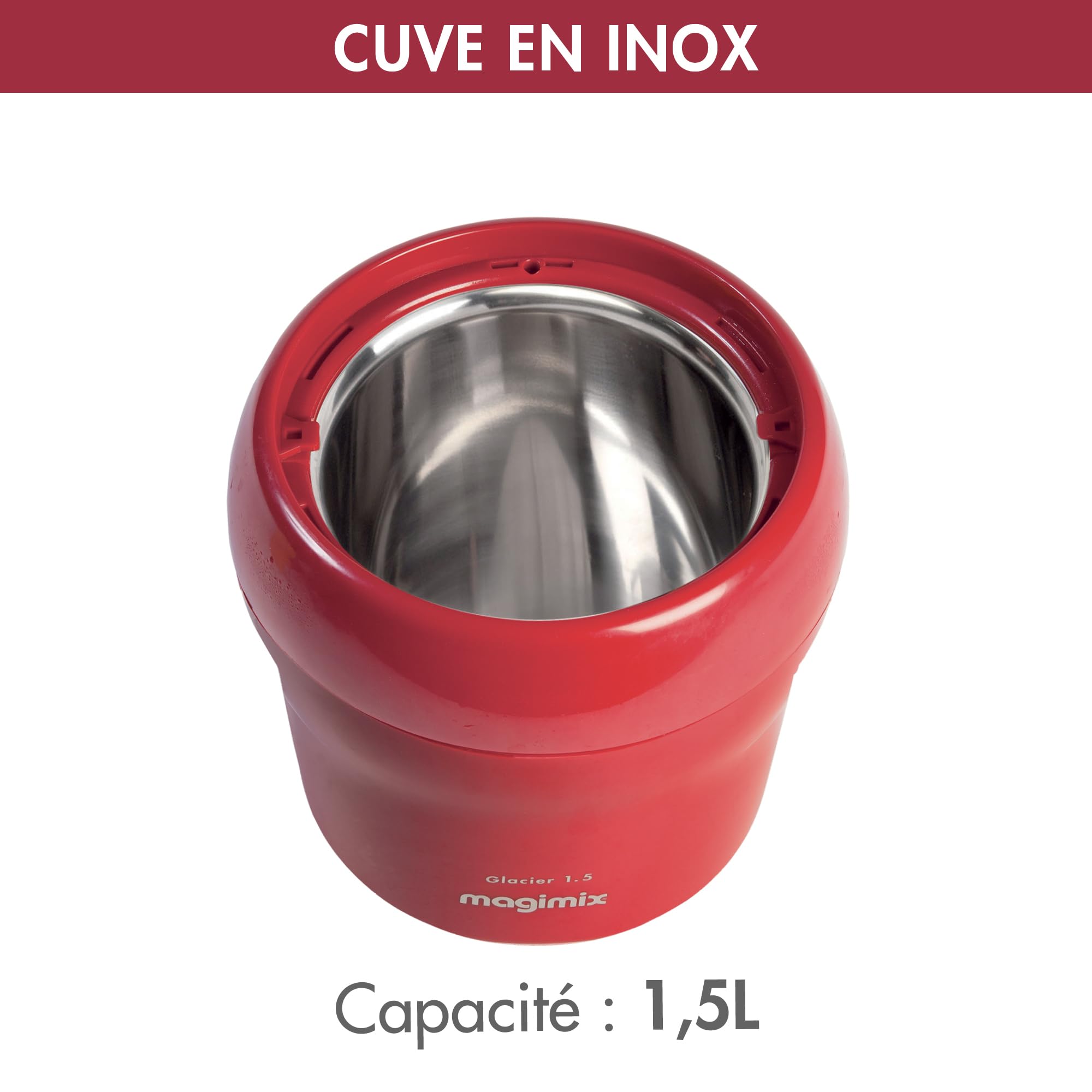 Magimix Sorbetière avec récipient pour gélatine 15 W 1,5 l Rouge