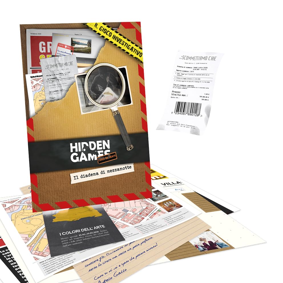 Hidden Games Luogo del Reato - Il diadema di Mezzanotte - Italiana - Gioco realistico della scena del crimine, gioco emozionante del detective, gioco della stanza di fug