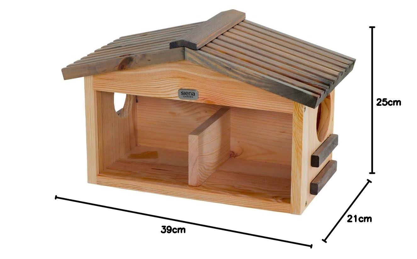 Mangiatoia scoiattolo in pino FSC 100%, 39 x 21 x 25 cm