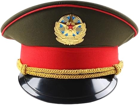 Navy Officer Cap, Military Adjustable Army Cap Peaked Officer Hat Badge Military Cap Halloween Cosplay Costume Accessory