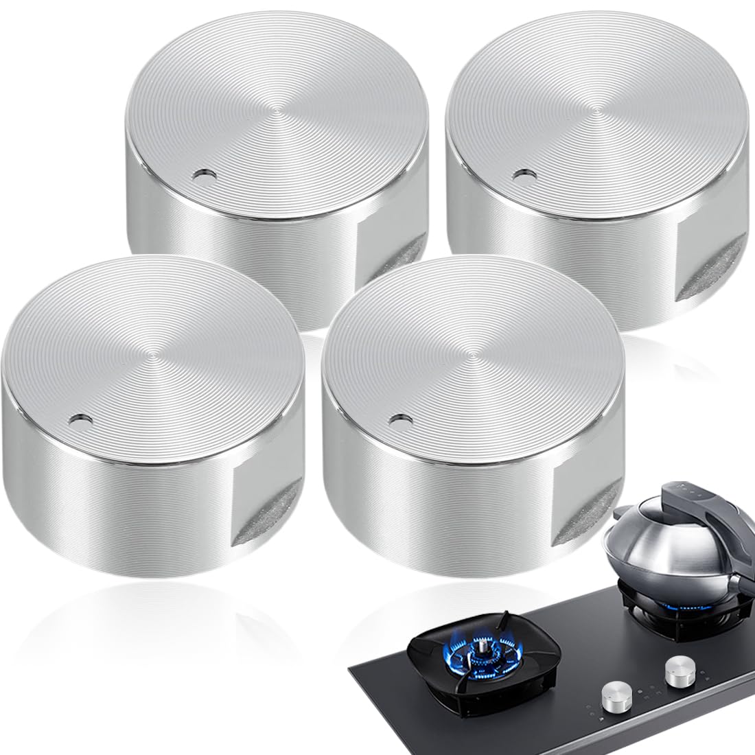 4 Pezzi Metallo Universale Controllo Superficie 6mm Argento 4 Pezzi Metallo Universale Controllo Superficie 6mm Argento