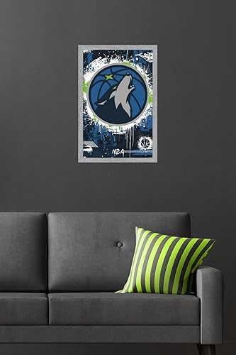 Vista 41 de Trends International NBA Minnesota Timberwolves - Póster de pared con logotipo Maximalist 23, 22.37 x 34.00 pulgadas, paquete de póster y clip