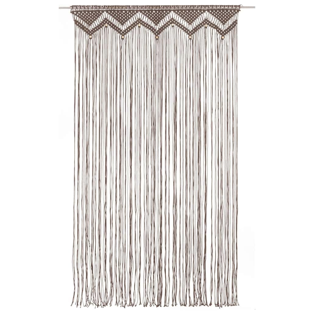 Mangloder Rideau en macramé Taupe 140x240 cm Coton Polyester pour Porte fenêtre séparation intérieur décoration Salon Chambre Cuisine Bureau