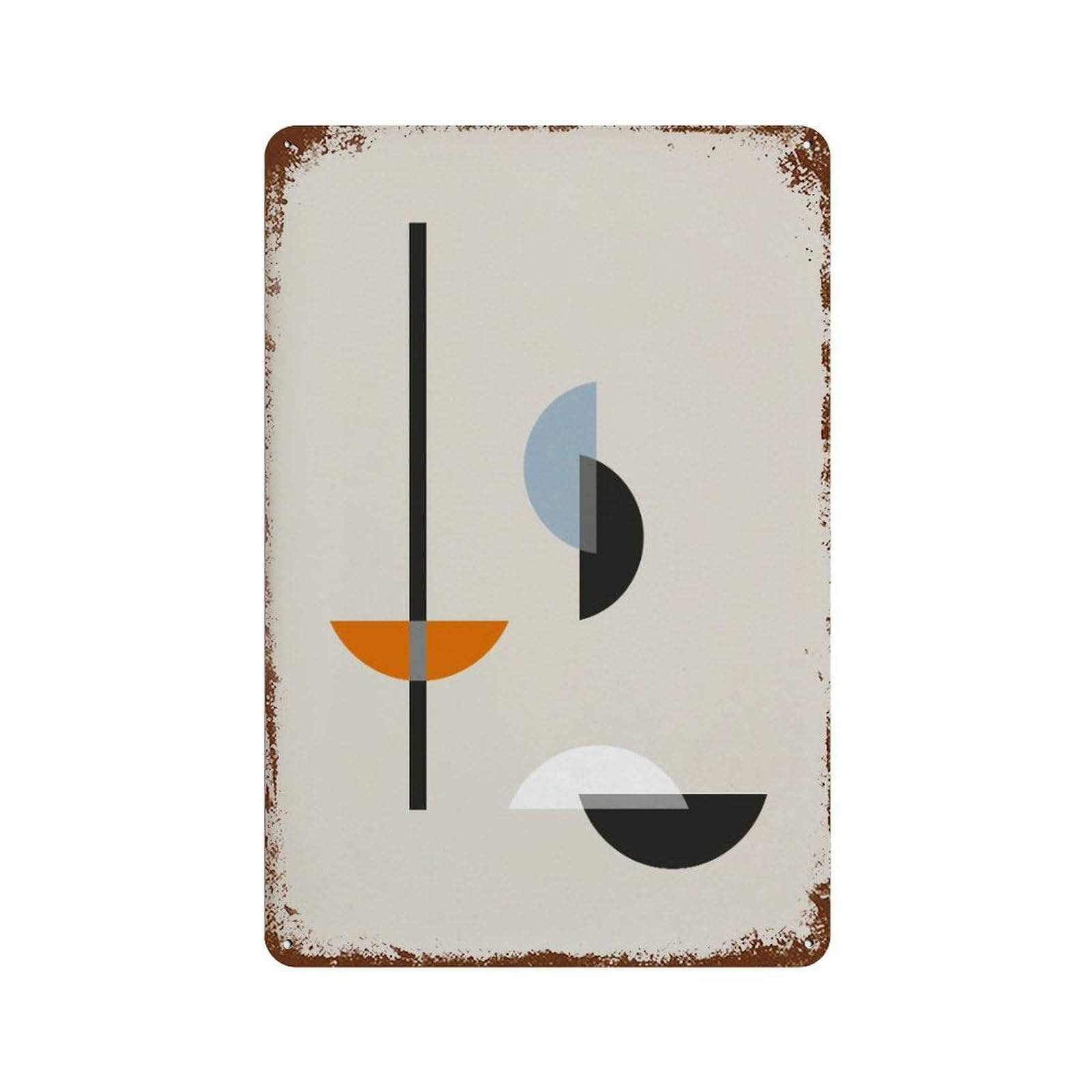 xiaoxiaoshen Bauhaus Geometric Exhibition Modern Wall Decor Art Metal Tin Poster Modern Home Decor Art Home Bar Shop Decorations Vintage Sign 30x20cm