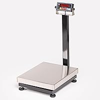PECTools Stainless Steel Bench Scale 800lb Capacity 0.05lb Readability 18x24 Platform - Portable Accurate Shipping Scale for Warehouse Aviation