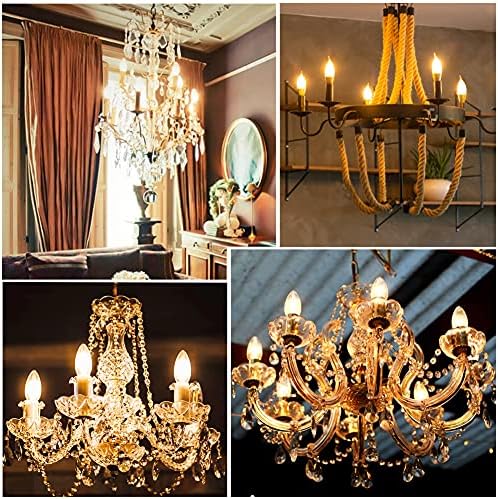 KAKALUOTE 5PCS E14 LED Light Bulbs Filament Candle Bulbs C35 4W 40W Equivalent Incandescent,Dimmable Small Edison Screw Candle Light Bulbs,3000K Warm White,400Lm Led Bulb