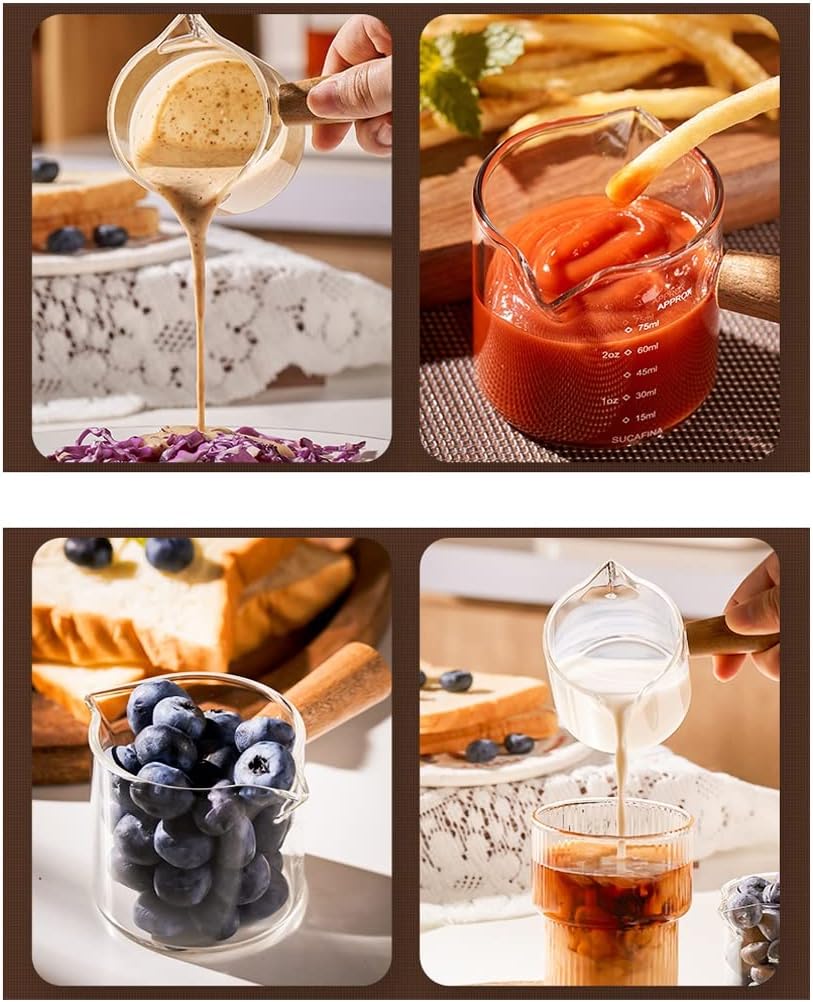 Glass Measuring Cup With Scale Milk Cup High Temperature Resistant Household Kitchen Baking Beaten Egg Cup Measuring Water Cup Cups, 100ML (One Color 100ML)