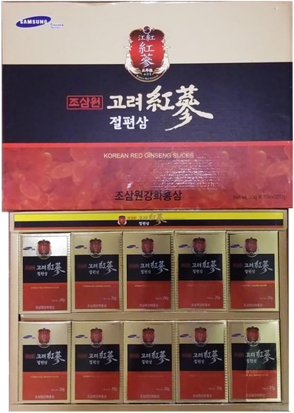 Josamwon Premium Korea Red ginseng slices [20g x 10 boxes]. REAL Korean Ginseng - FRESH High Quality Chews!