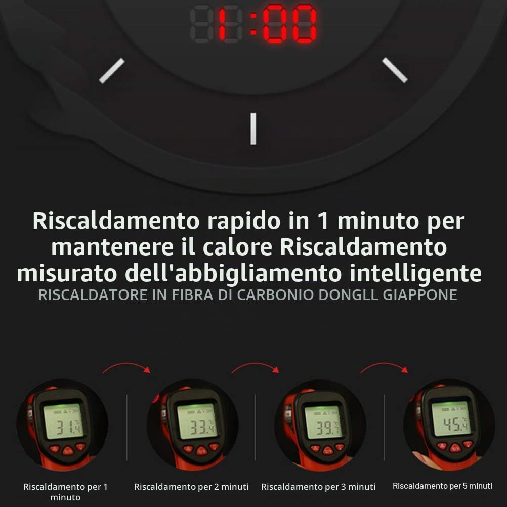 Giacca riscaldata per Uomo e Donna, Giacca con Cappuccio elettrica USB, 3 Livelli di Temperatura Scaldamuscoli riscaldato per Caccia all'aperto in Campeggio