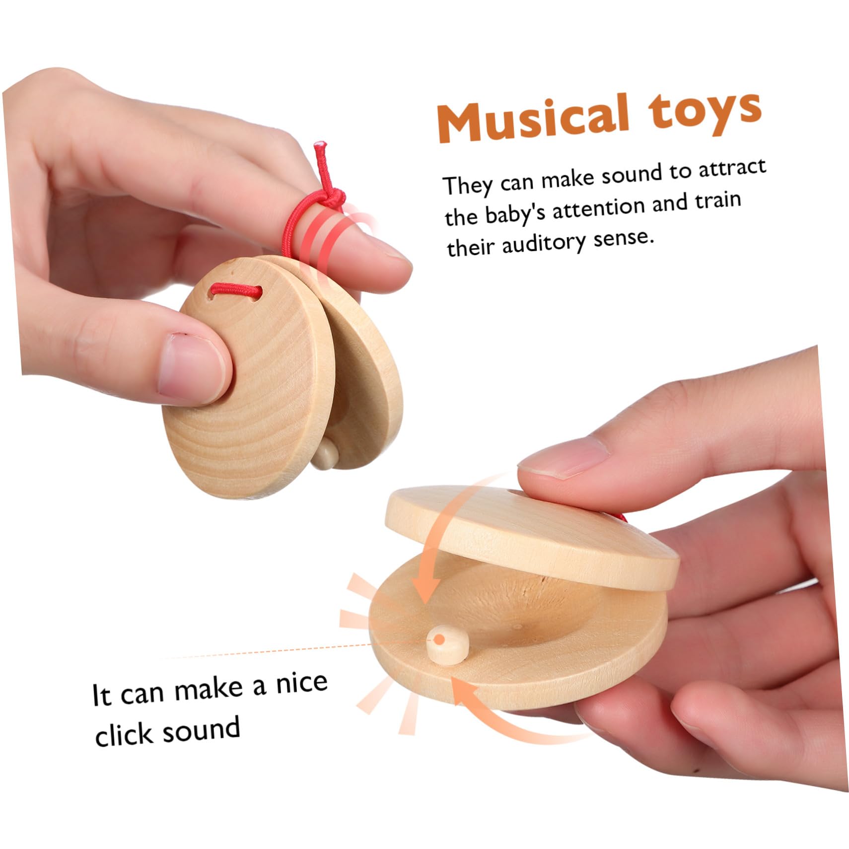 SEWACC Juego de 24 Piezas de Palas de Madera y Plástico para Niños, Juguetes Educativos de Percusión Infantil Que Entrenan la Audición y Fomentan la Comunicación Familiar