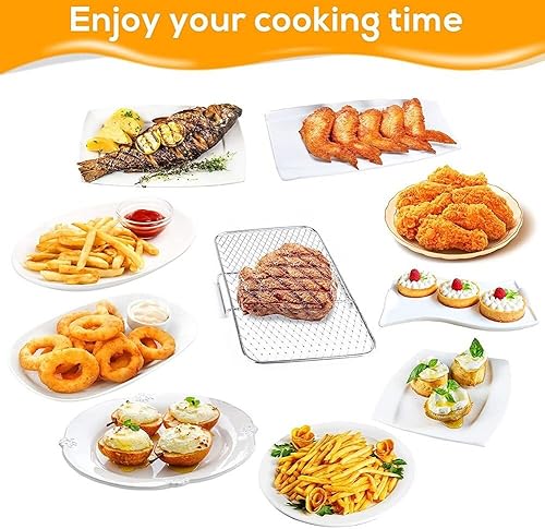 Miniatura 3 de Estante para freidora de aire para Ninja Foodi DZ201 DZ401, deshidratador de alimentos multicapa, estante para tostadas, accesorios para freidora de