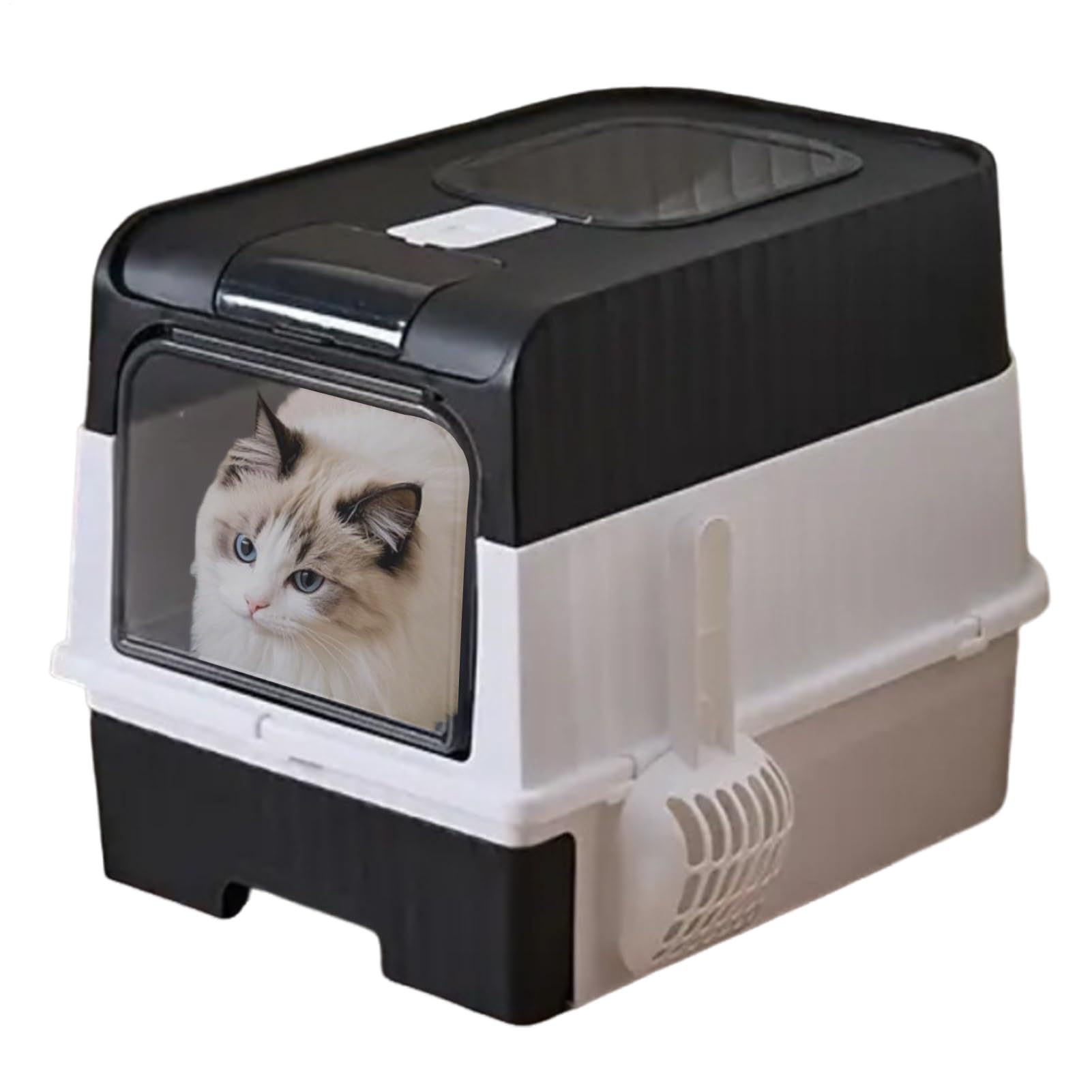 Lettiera per gatti con coperchio, filtro ai carboni attivi, lettiera chiusa, con filtro, toilette antiodore per gatti, scatola igienica igienica con entrata