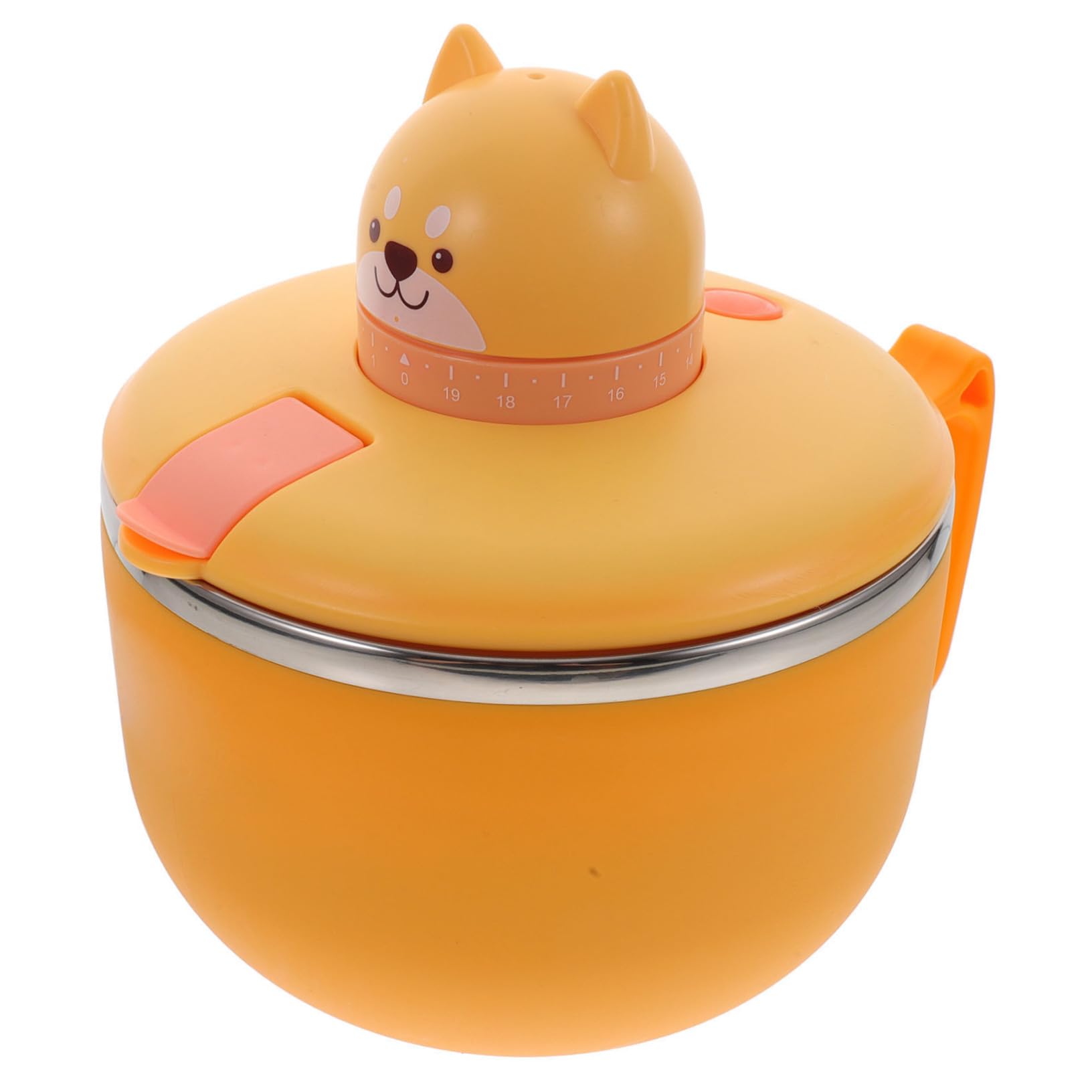 OKUMEYR Daily Use Ramen Bowl with Timer Stylish Handle Design Food Bowl for Noodles Salads Fruits