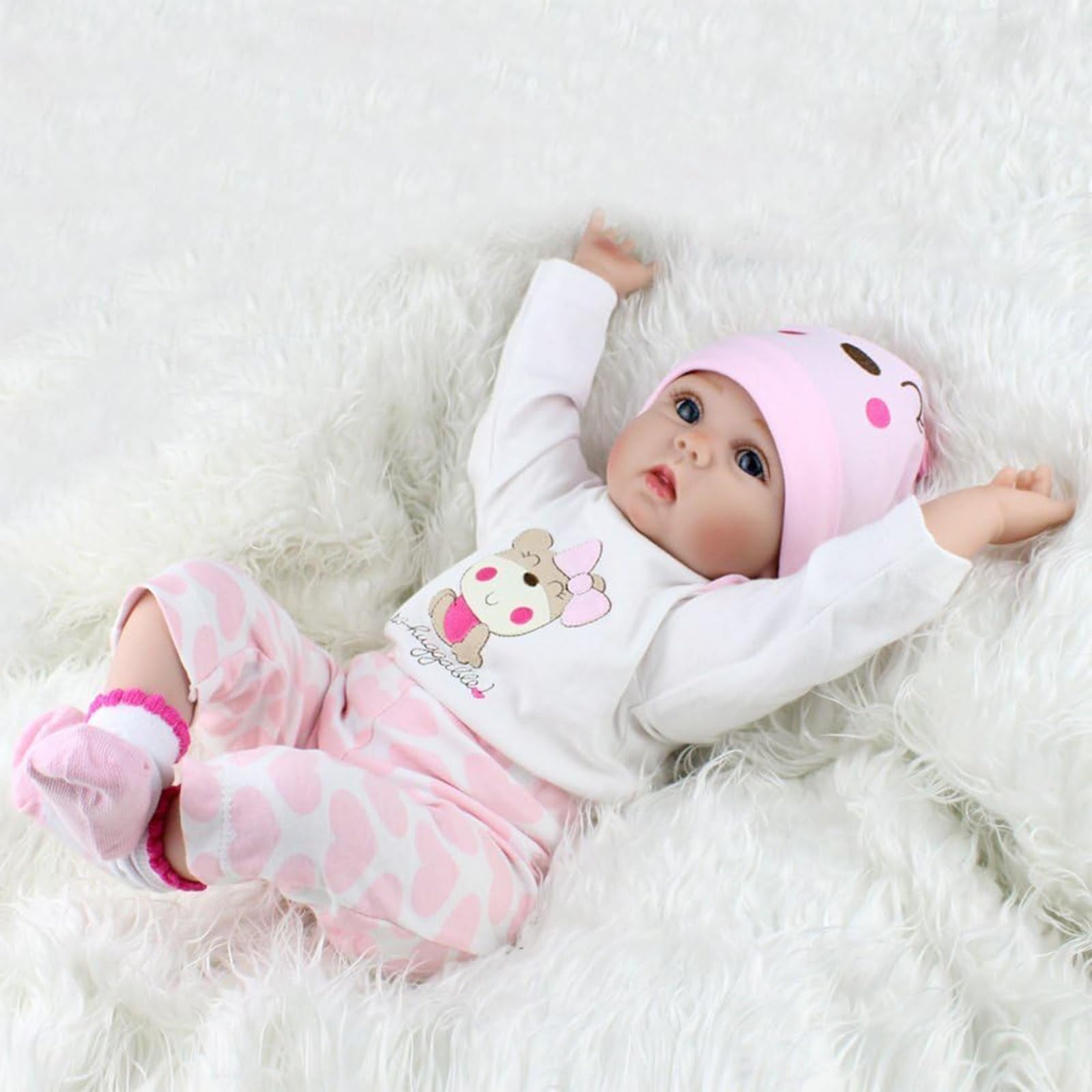 Realistische Reborn Baby Puppen Mädchen - 22 Zoll Reborn Babies Puppen Mädchen Soft Vinyl Dolls Dolls Handmade Baby Xmas Gift Cheap Toy Real Life Toddler 50 cm Reborn-Baby Mädchen