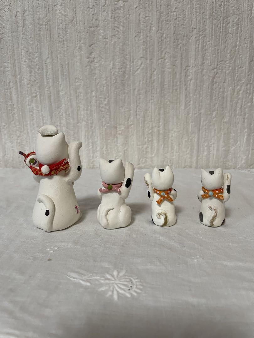 Amazon.co.jp: 創作人形31 招き猫 ハンドメイド 粘土 縁起物