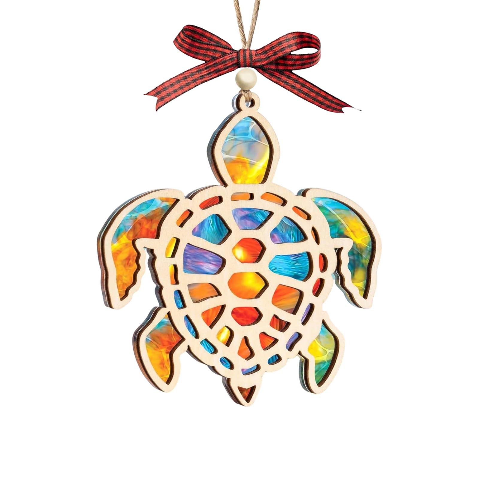 APGLSXY Sea Turtle Acrylic Suncatchers Ornament Window Hanging Sea Turtle Gifts for Womens Beach Christmas Ornaments for Tree Decor