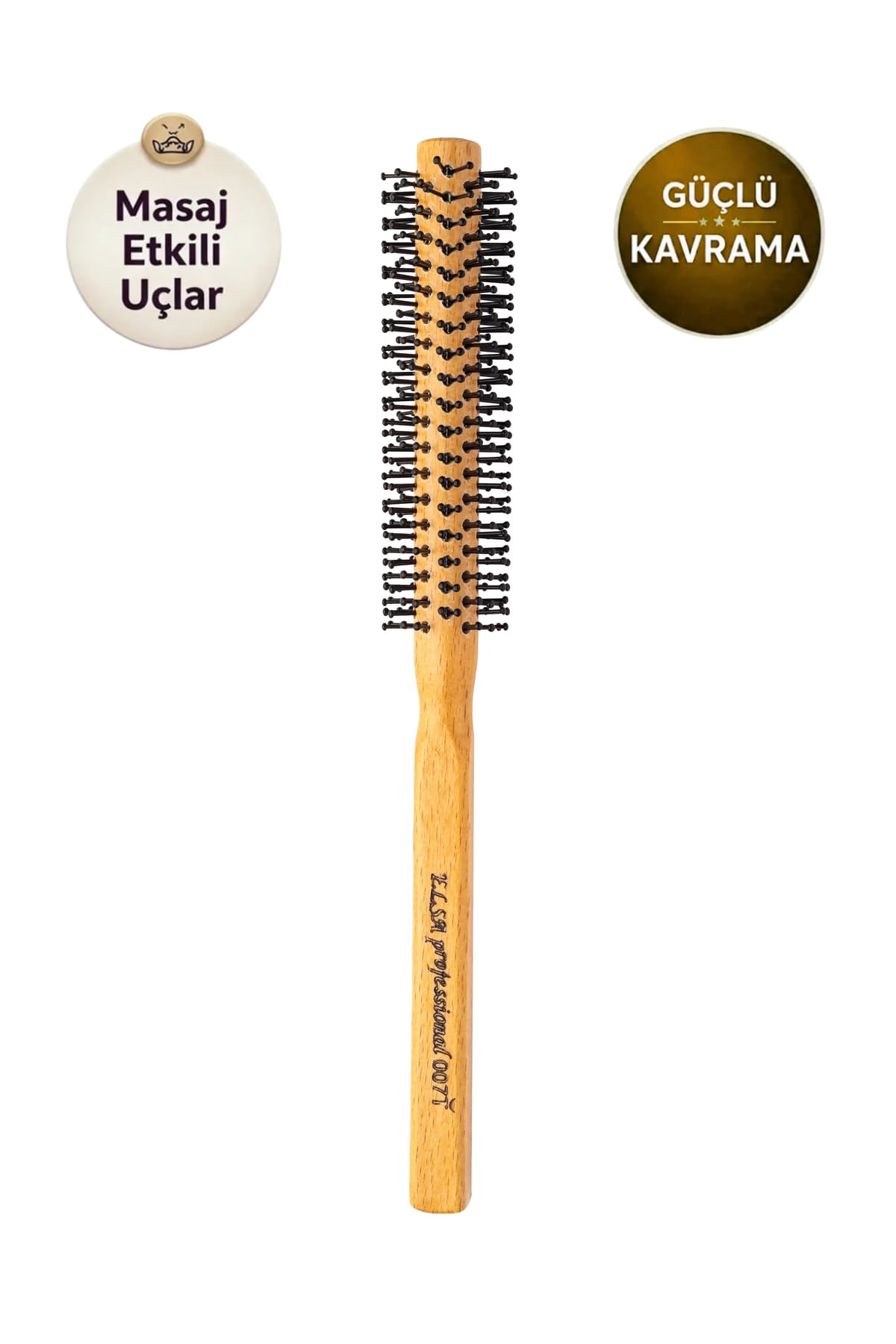 Elsa Professional 007 İnce Natürel Saç Fırçası