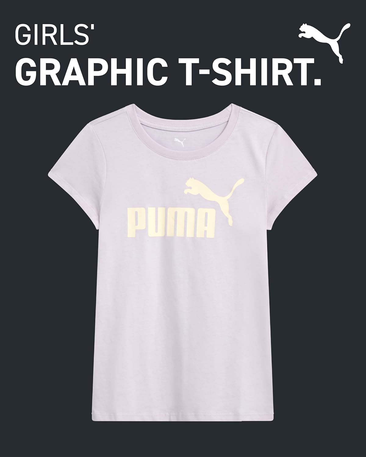 PUMA Girls T-Shirt - Core Logo T-Shirt for Girls - Basic Athletic Crewneck Short Sleeve Tee (7-16) - Image 2