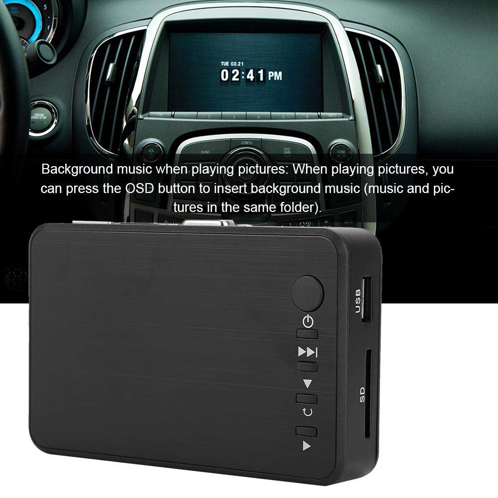ASHATA HDMI Media Player, Mini 1080P 4K Ultra HDMI Reproductor Multimedia Digital con Adaptador y Control Remoto para -MKV/RM- MMC Soporte USB Drives y Tarjetas SD (Negro)(EU)