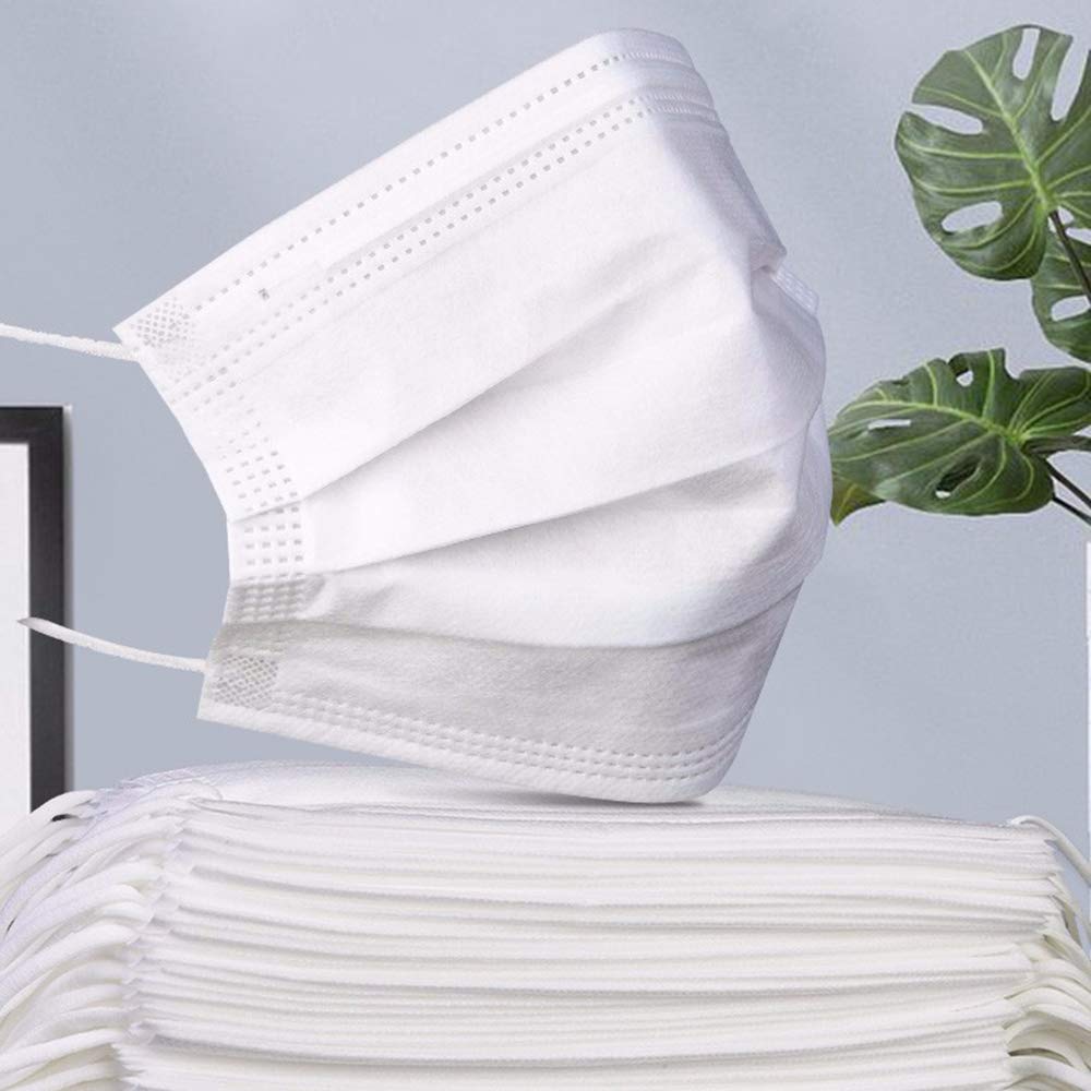 Docooler-1 3-Layer Non-Woven Disposable Face Mask (50 Pieces, White)